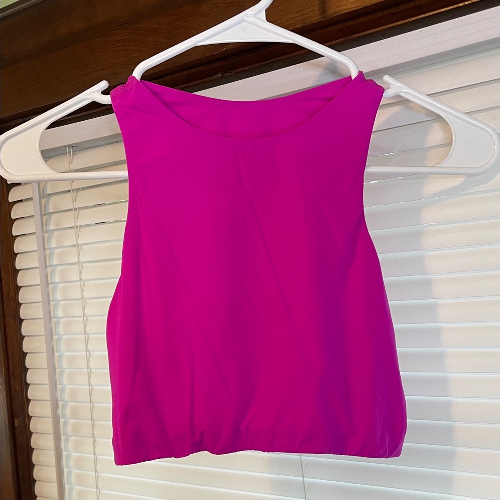 SKIMS Bright Pink Crop Top